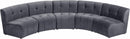 Limitless Modular Velvet 5 Piece Sectional