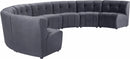 Limitless Modular Velvet 8 Piece Sectional