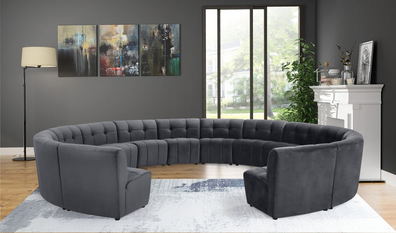 Limitless Modular Velvet 14 Piece Sectional