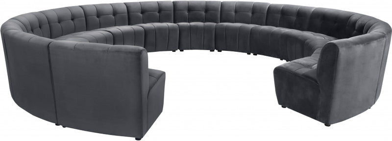 Limitless Modular Velvet 14 Piece Sectional