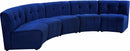 Limitless Modular Velvet 5 Piece Sectional