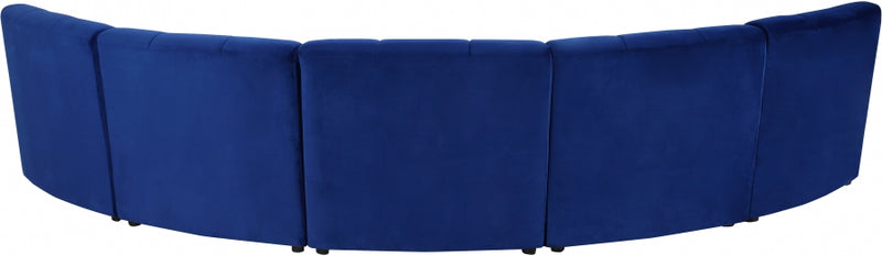 Limitless Modular Velvet 5 Piece Sectional