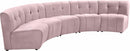 Limitless Modular Velvet 5 Piece Sectional