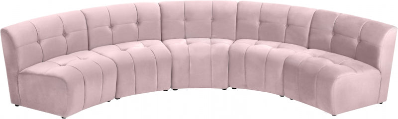 Limitless Modular Velvet 5 Piece Sectional