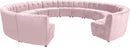 Limitless Modular Velvet 14 Piece Sectional