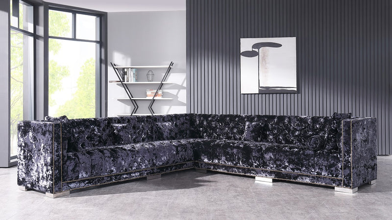 Crushed velvet chaise sofa online