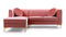 Divani Casa - Rachel Modern Pink Velvet Left Facing Sectional Sofa