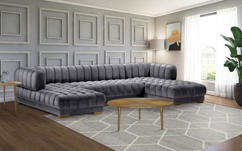 Gwen Velvet 3 Piece Sectional