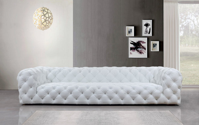 Divani Casa Dexter - Transitional White Full Italian Leather Sofa