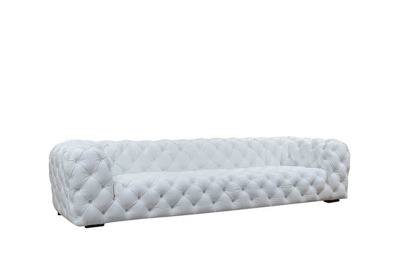 Divani Casa Dexter - Transitional White Full Italian Leather Sofa
