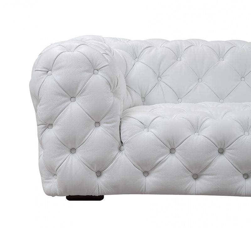 Divani Casa Dexter - Transitional White Full Italian Leather Sofa