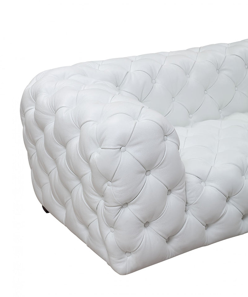 Divani Casa Dexter - Transitional White Full Italian Leather Sofa