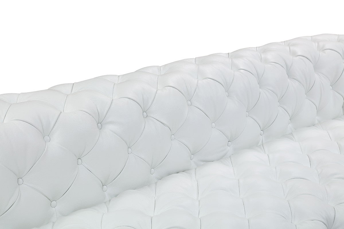 Divani Casa Dexter - Transitional White Full Italian Leather Sofa
