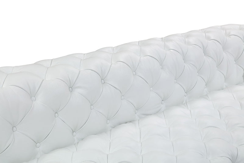 Divani Casa Dexter - Transitional White Full Italian Leather Sofa