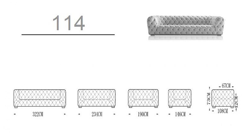 Divani Casa Dexter - Transitional White Full Italian Leather Sofa
