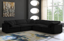 Cozy 5 Piece Velvet Modular Overstuffed Reversible Sectional