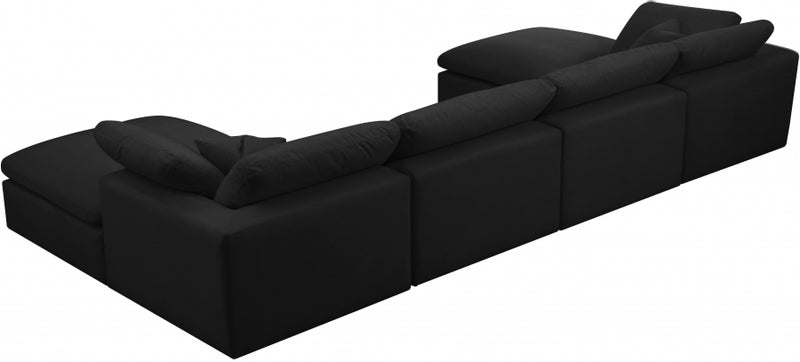Cozy 6 Piece Velvet Modular Overstuffed Reversible Sectional