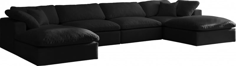 Cozy 6 Piece Velvet Modular Overstuffed Reversible Sectional