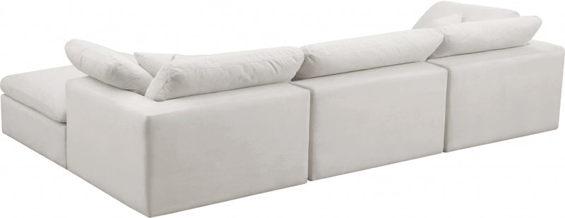 Cozy 4 Piece Velvet Modular Overstuffed Reversible Sectional
