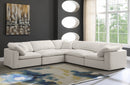 Cozy 5 Piece Velvet Modular Overstuffed Reversible Sectional