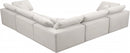 Cozy 5 Piece Velvet Modular Overstuffed Reversible Sectional
