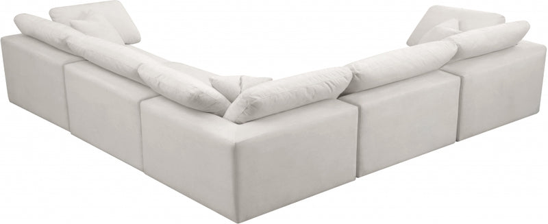 Cozy 5 Piece Velvet Modular Overstuffed Reversible Sectional