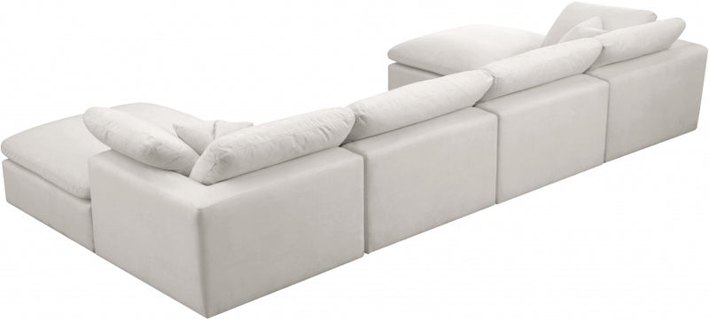 Cozy 6 Piece Velvet Modular Overstuffed Reversible Sectional