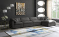 Cozy 5 Piece Velvet Modular Overstuffed Reversible Sectional
