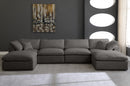 Cozy 6 Piece Velvet Modular Overstuffed Reversible Sectional