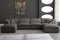 Cozy 6 Piece Velvet Modular Overstuffed Reversible Sectional