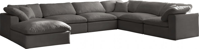 Cozy 7 Piece Velvet Modular Overstuffed Reversible Sectional