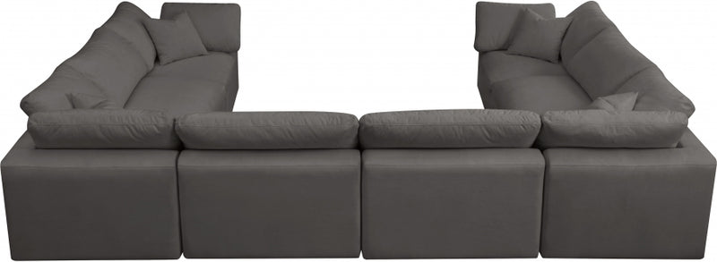 Cozy 8 Piece Velvet Modular Overstuffed Reversible Sectional
