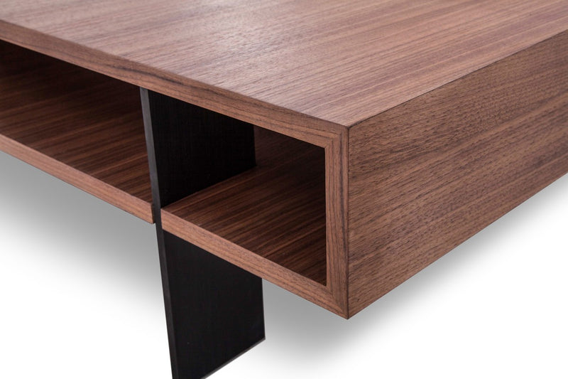 Modrest Stilt - Modern Walnut Coffee Table  by Hollywood Glam
