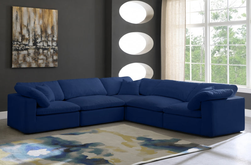 Cozy 5 Piece Velvet Modular Overstuffed Reversible Sectional