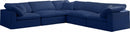 Cozy 5 Piece Velvet Modular Overstuffed Reversible Sectional
