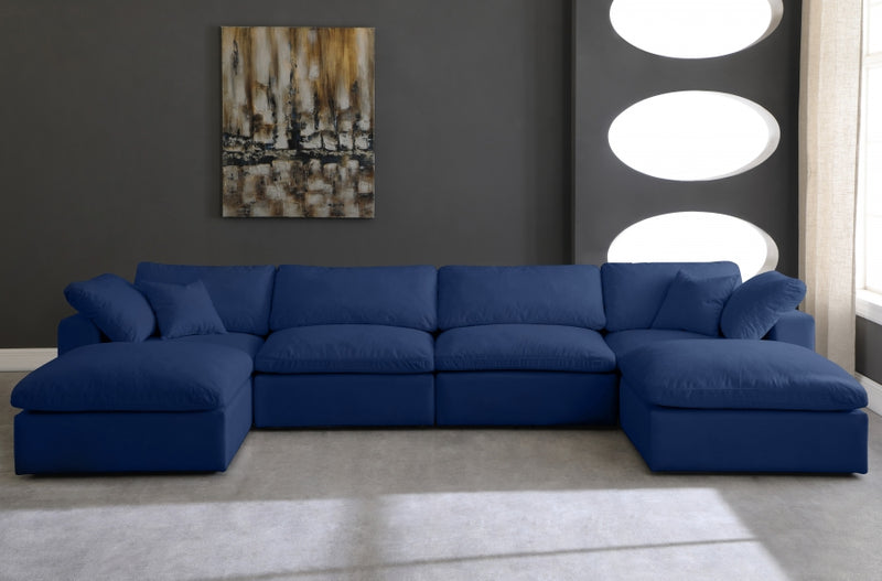 Cozy 6 Piece Velvet Modular Overstuffed Reversible Sectional