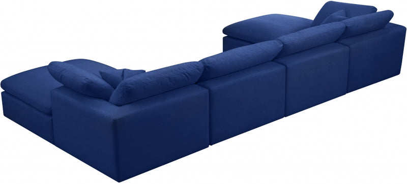 Cozy 6 Piece Velvet Modular Overstuffed Reversible Sectional
