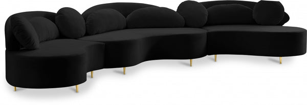Vivacious Velvet 3pc. Sectional