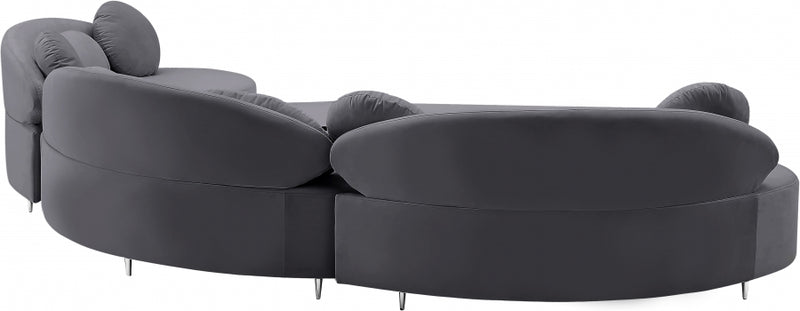 Vivacious Velvet 3pc. Sectional