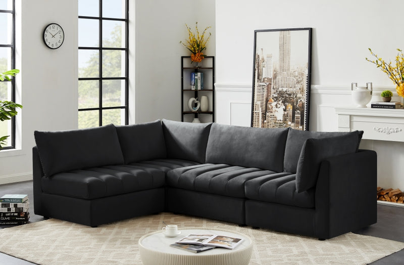 Jacob Velvet Modular 4 Piece Sectional