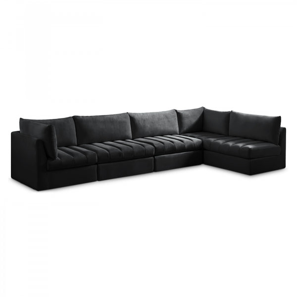 Jacob Velvet Modular 5 Piece Sectional