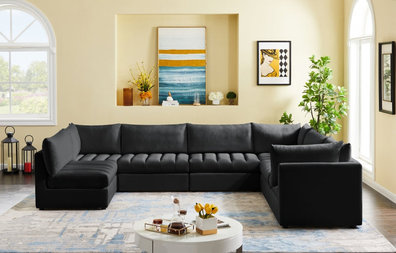 Jacob Velvet Modular 7 Piece Sectional