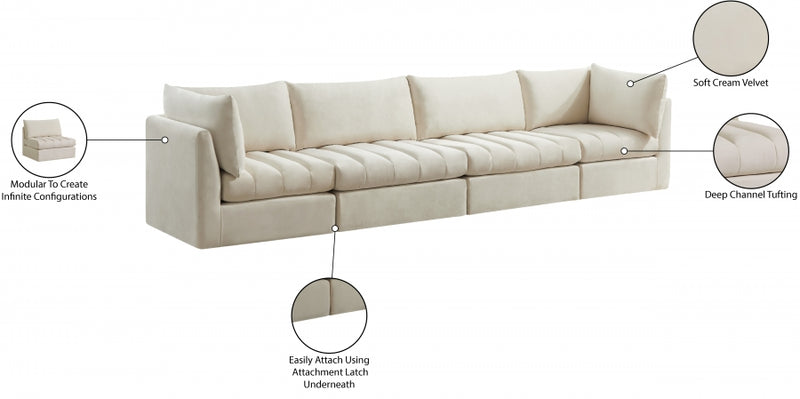 Jacob Velvet Modular 4 Piece Sofa