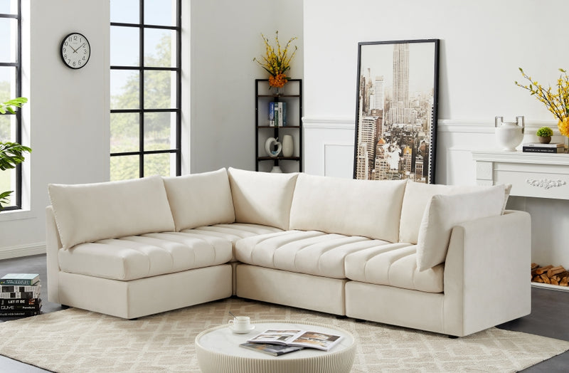 Jacob Velvet Modular 4 Piece Sectional