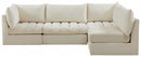 Jacob Velvet Modular 4 Piece Sectional