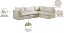 Jacob Velvet Modular 4 Piece Sectional