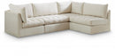 Jacob Velvet Modular 4 Piece Sectional