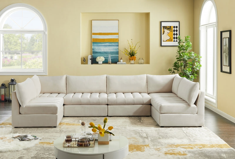 Jacob Velvet Modular 6 Piece Sectional