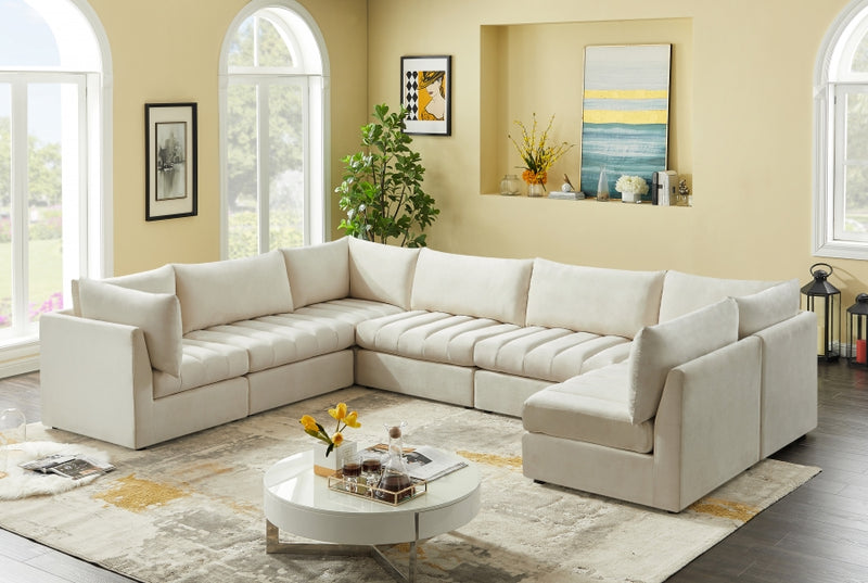 Jacob Velvet Modular 7 Piece Sectional