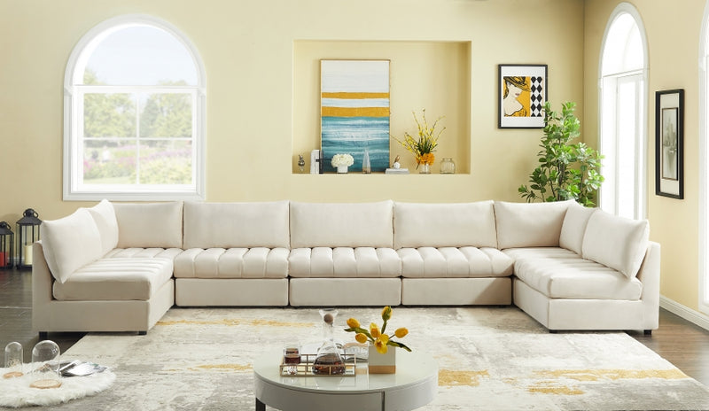 Jacob Velvet Modular 7 Piece Sectional